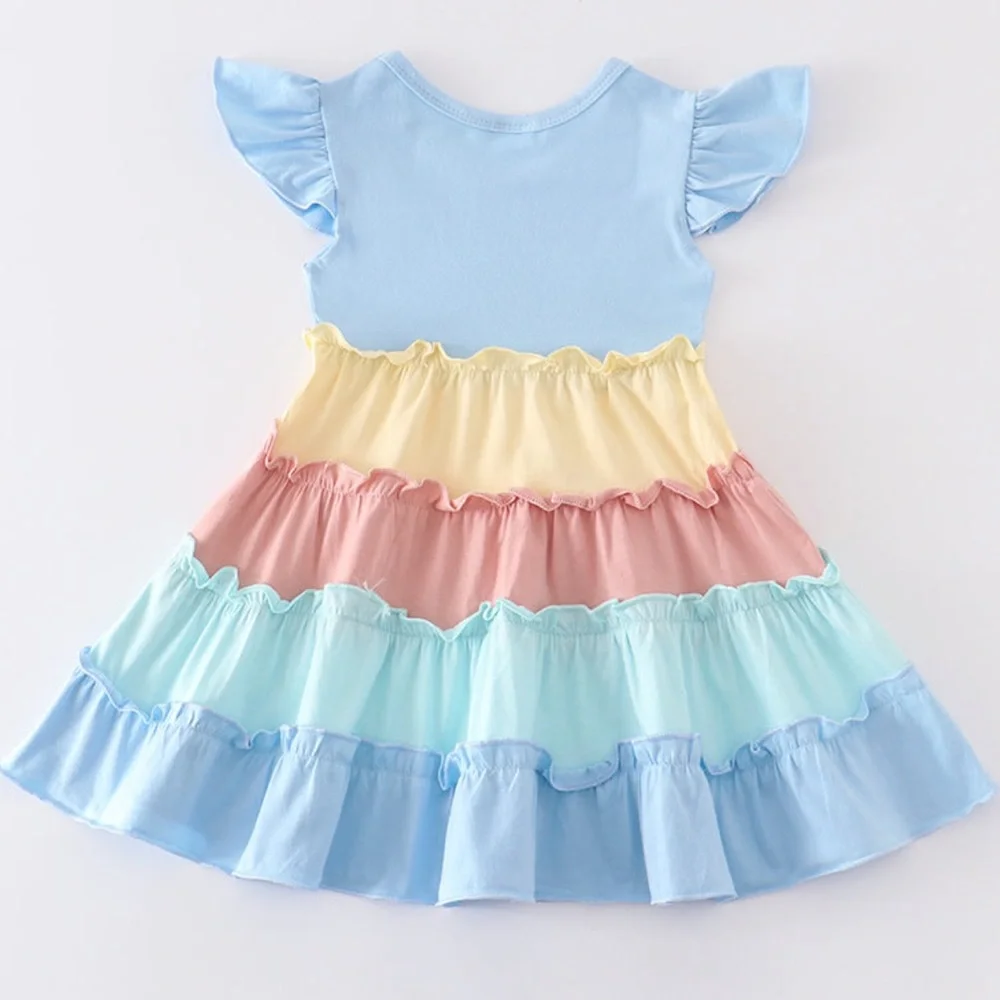 Blue Ruffle Dress - Picture 2 of 4